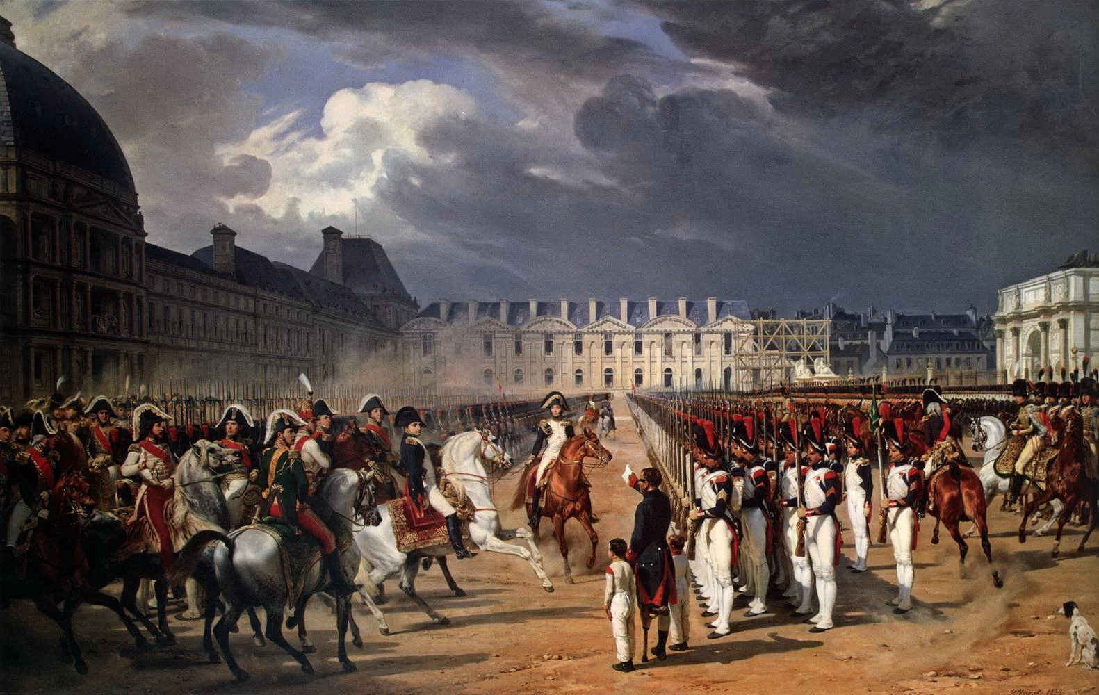 197-Un invalido che presenta una petizione a Napoleone durante una parata nel cortile del palazzo delle Tuileries-Hermitage  
